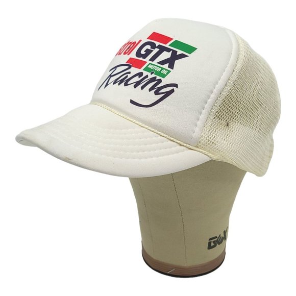 Vintage Headmost Castrol GTX Racing Mesh Snapback Trucker Hat Baseball Cap Foam - Picture 2 of 16